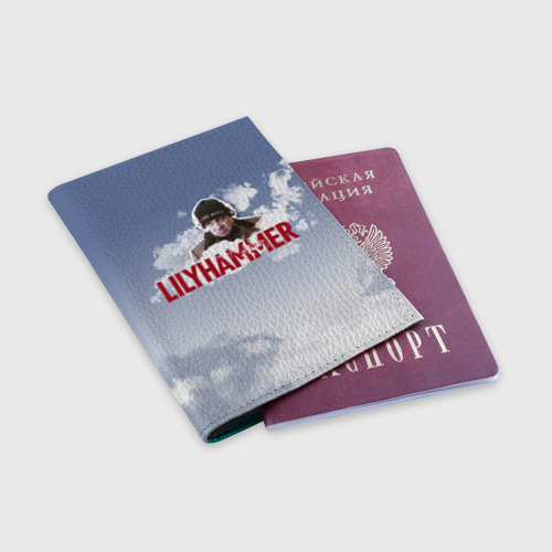 Обложка для паспорта матовая кожа Лиллехаммер, цвет бирюзовый - фото 3