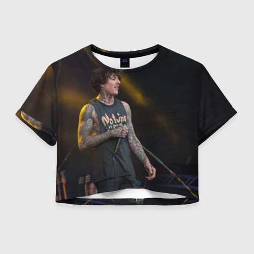 Женская футболка Crop-top 3D Oli Sykes, цвет 3D печать