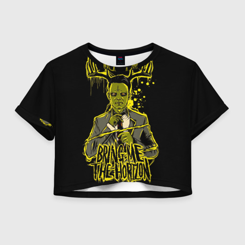 Женская футболка Crop-top 3D Bring me the horizon, цвет 3D печать