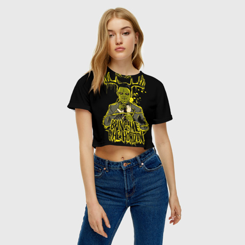 Женская футболка Crop-top 3D Bring me the horizon, цвет 3D печать - фото 3