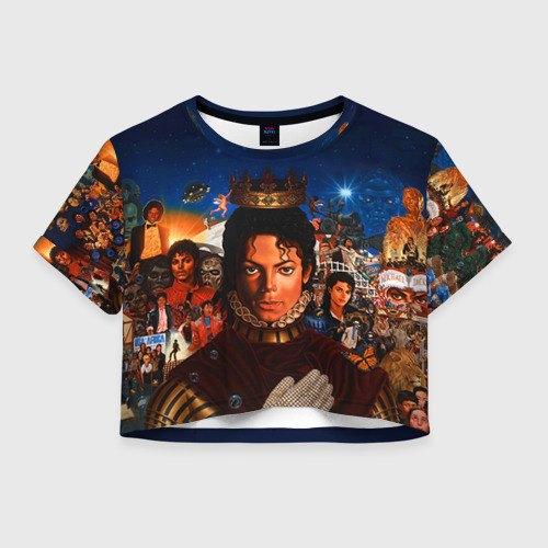 Женская футболка Crop-top 3D Michael Jackson, цвет 3D печать