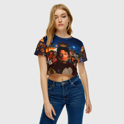 Женская футболка Crop-top 3D Michael Jackson - фото 2