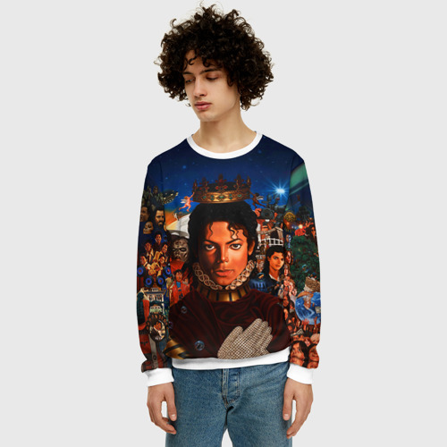 Мужской свитшот 3D Michael Jackson, цвет белый - фото 3