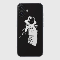 Чехол для iPhone 16 силиконовый с защитой камеры Michael Jackson