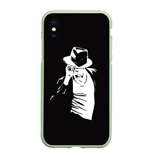 Чехол для iPhone XS Max матовый Michael Jackson, цвет салатовый