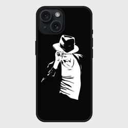 Чехол силиконовый для Apple iPhone 15 матовый Michael Jackson