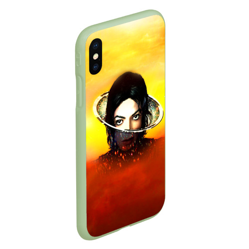 Чехол для iPhone XS Max матовый Michael Jackson, цвет салатовый - фото 3