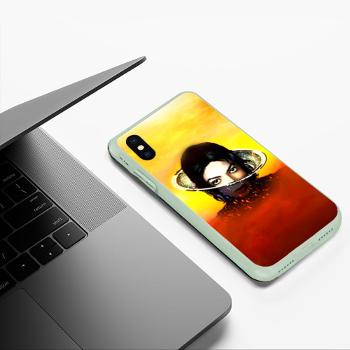 Чехол для iPhone XS Max матовый Michael Jackson, цвет салатовый - фото 5