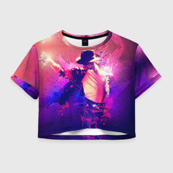 Женская футболка Crop-top 3D Michael Jackson