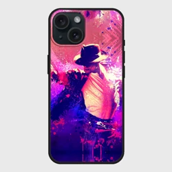 Чехол силиконовый для Apple iPhone 15 матовый Michael Jackson