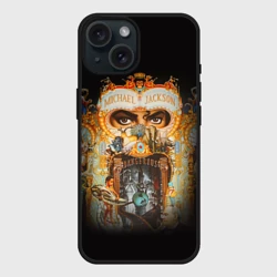 Чехол силиконовый для Apple iPhone 15 матовый Michael Jackson