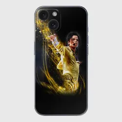 Чехол для iPhone 15 силиконовый с защитой камеры Michael Jackson