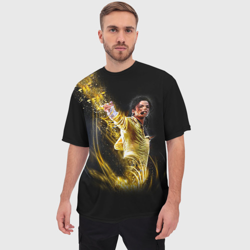 Мужская футболка oversize 3D Michael Jackson, цвет 3D печать - фото 3