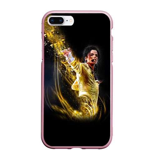 Чехол для iPhone 7Plus/8 Plus матовый Michael Jackson, цвет розовый