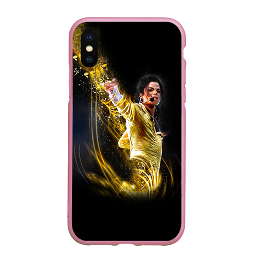 Чехол для iPhone XS Max матовый Michael Jackson, цвет розовый