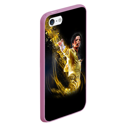 Чехол для iPhone 5/5S матовый Michael Jackson, цвет розовый - фото 3