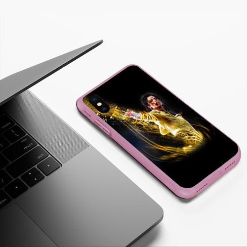 Чехол для iPhone XS Max матовый Michael Jackson, цвет розовый - фото 5