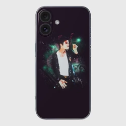 Чехол для iPhone 16 силиконовый с защитой камеры Michael Jackson