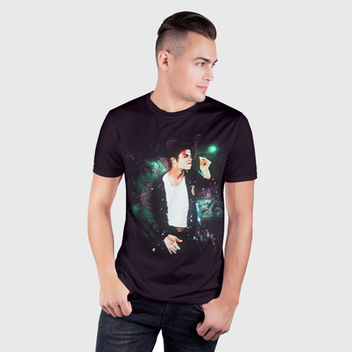 Мужская футболка 3D Slim Michael Jackson, цвет 3D печать - фото 3