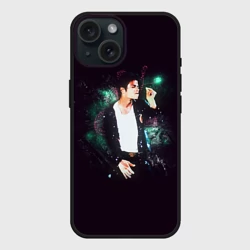 Чехол силиконовый для Apple iPhone 15 матовый Michael Jackson