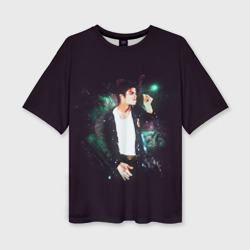 Женская футболка oversize 3D Michael Jackson