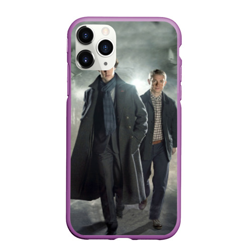 Чехол для iPhone 11 Pro матовый с принтом Шерлок Холмс, вид спереди #2