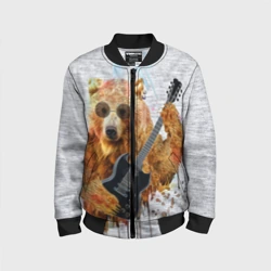 Детский бомбер 3D Медведь с гитарой