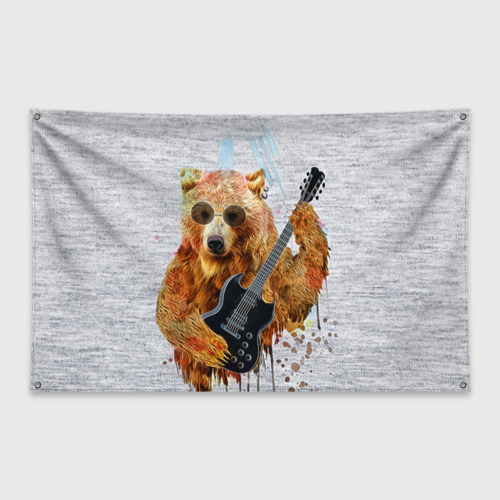 Флаг-баннер Медведь с гитарой