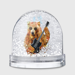 Игрушка Снежный шар Медведь с гитарой