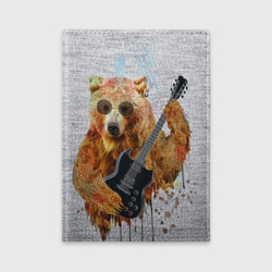 Обложка для автодокументов Медведь с гитарой