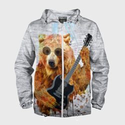 Мужская ветровка 3D Медведь с гитарой