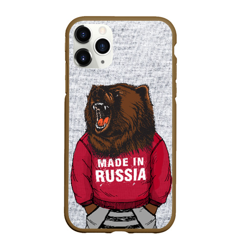 Чехол для iPhone 11 Pro Max матовый Made in Russia, цвет коричневый
