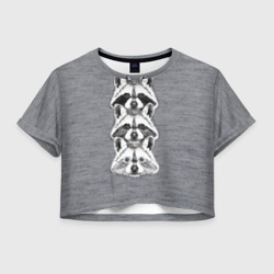 Женская футболка Crop-top 3D Еноты