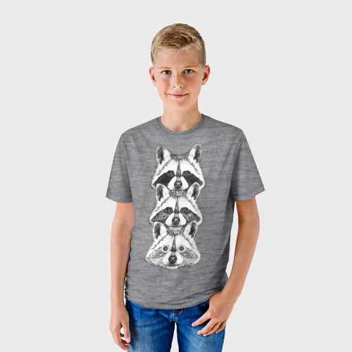 Детская футболка 3D Еноты, цвет 3D печать - фото 3