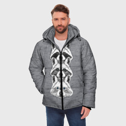 Мужская зимняя куртка 3D Еноты - фото 2