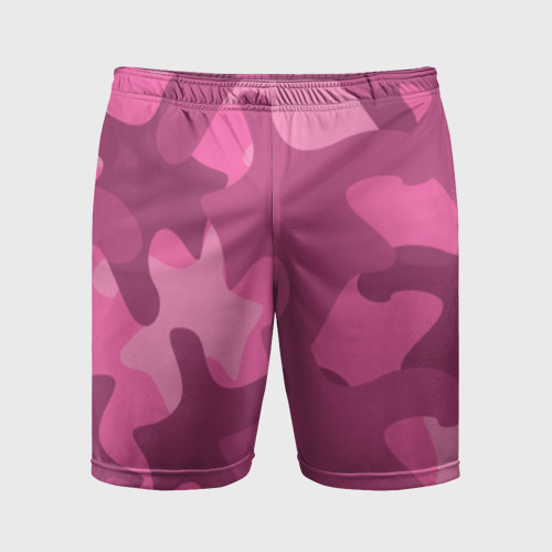 Мужские шорты спортивные Розовый камуфляж, цвет 3D печать
