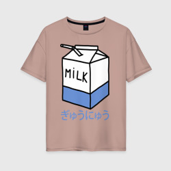 Женская футболка хлопок Oversize Milk