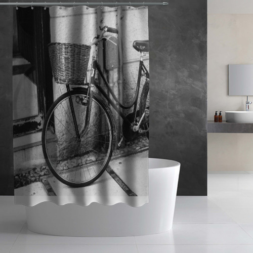 Штора 3D для ванной Велосипед - фото 3