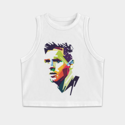 Женская укороченная майка-топ хлопок Леонель Месси