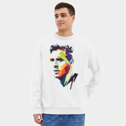 Мужской свитшот oversize без начеса хлопок Леонель Месси - фото 2