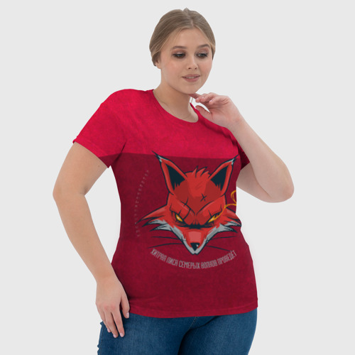 Женская футболка 3D Хитрая Лиса, цвет 3D печать - фото 6
