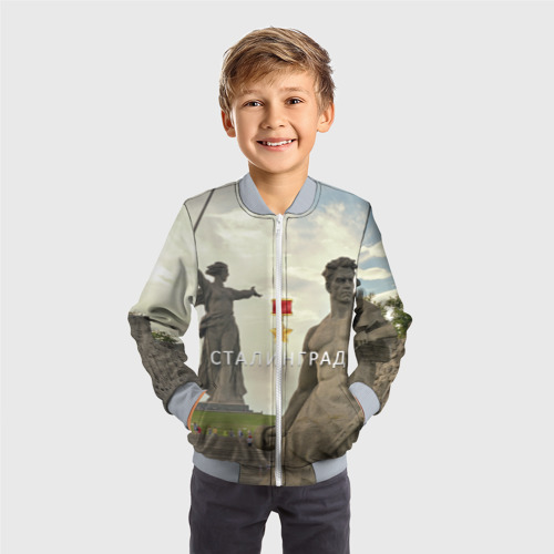 Детский бомбер 3D Город-герой Сталинград, цвет серый - фото 4