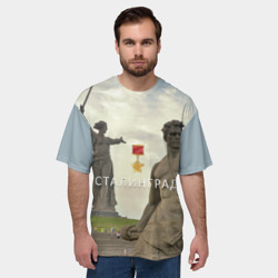 Мужская футболка oversize 3D Город-герой Сталинград - фото 2
