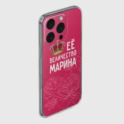 Чехол для iPhone 16 Pro силиконовый с защитой камеры Её величество Марина - фото 2