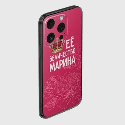 Чехол для iPhone 15 Pro силиконовый с защитой камеры Её величество Марина - фото 2
