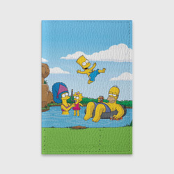 Обложка для паспорта матовая кожа The Simpsons