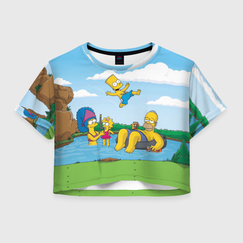 Женская футболка Crop-top 3D The Simpsons, цвет 3D печать
