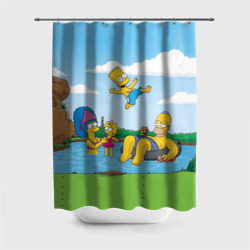 Штора 3D для ванной The Simpsons