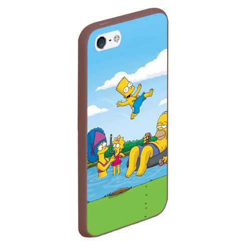 Чехол для iPhone 5/5S матовый The Simpsons, цвет коричневый - фото 3