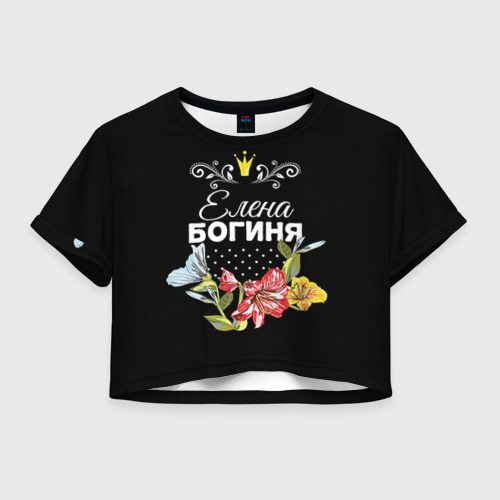 Женская футболка Crop-top 3D Богиня Елена